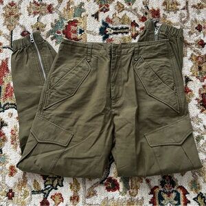 Rag & Bone Cargo Pants Army Green Zipper Joggers Size 26